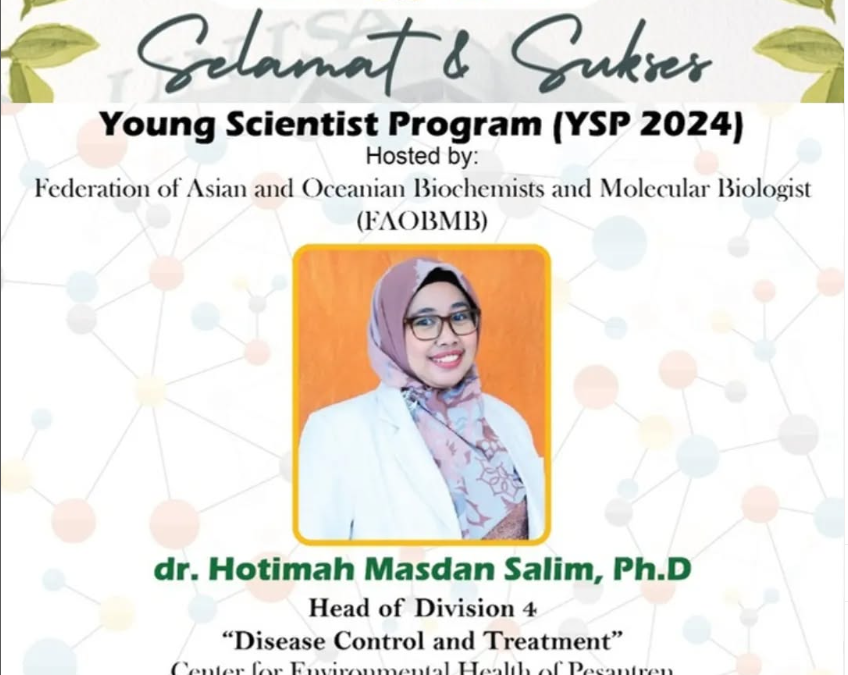 “SELAMAT DAN SUKSES YOUNG SCIENTIST PROGRAM (YSP 2024) dr. HOTIMAH MASDAN SALIM, Ph.D”