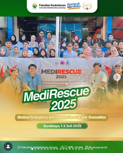 MEDIRESCUE, PEMATERIAN DAN PELATIHAN PENYELAMATAN, EVAKUASI DARURAT MEDIS DAN BENCANA FK UNUSA